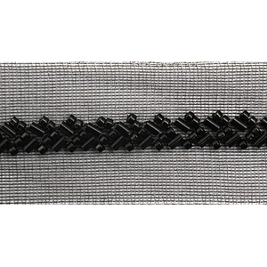 Wholesale Embroidery beaded lace trim 3.5 cm Mesh fabric lace trims beautiful Accessories for dress 3D wedding Designer