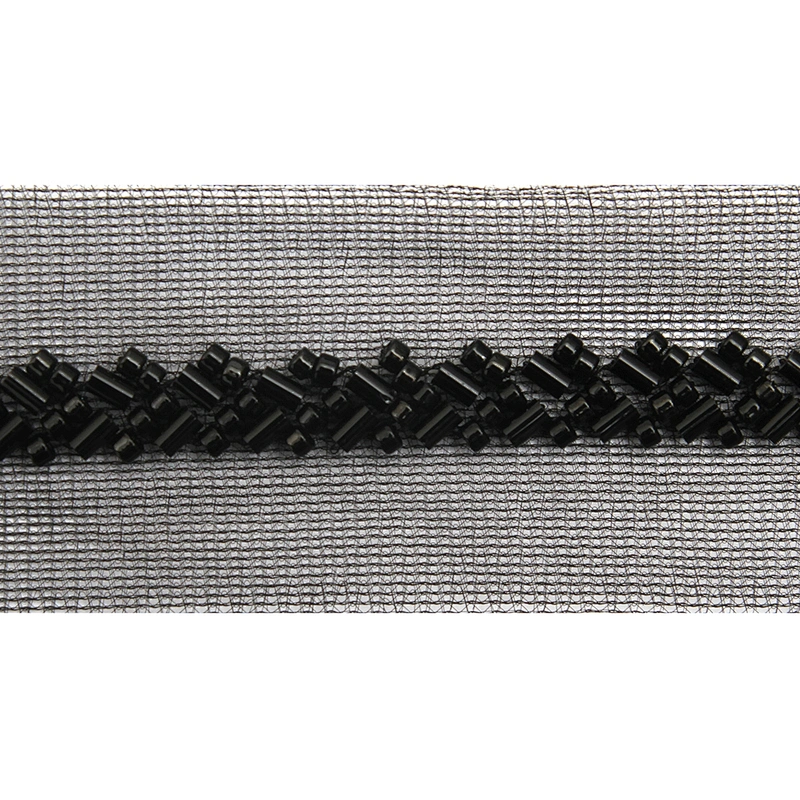 Wholesale Embroidery beaded lace trim 3.5 cm Mesh fabric lace trims beautiful Accessories for dress 3D wedding Designer