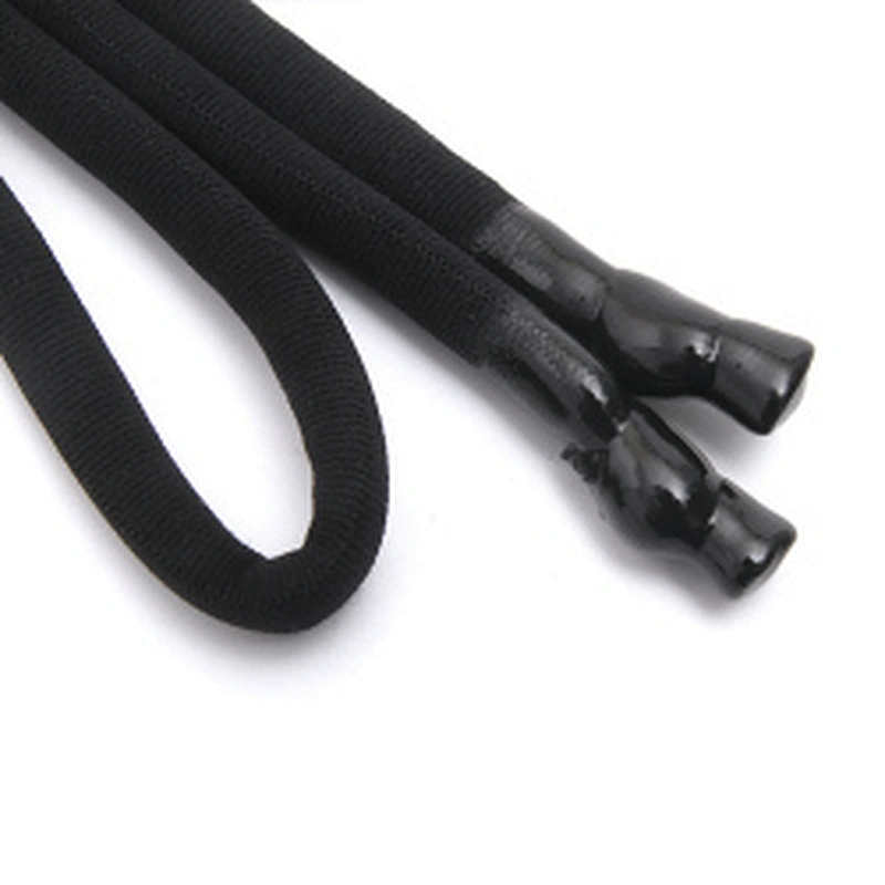 Wholesale  Cords Polyester Garment Drawstring rope Hoodie Rope flat rope Custom Garment Accessories Fashion Silicone End Tips