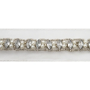 kavatar  wholesale new Handmade Bead lace Embroidered Tulle Trim wedding with Accessories Beads Crystals & Rhinestones
