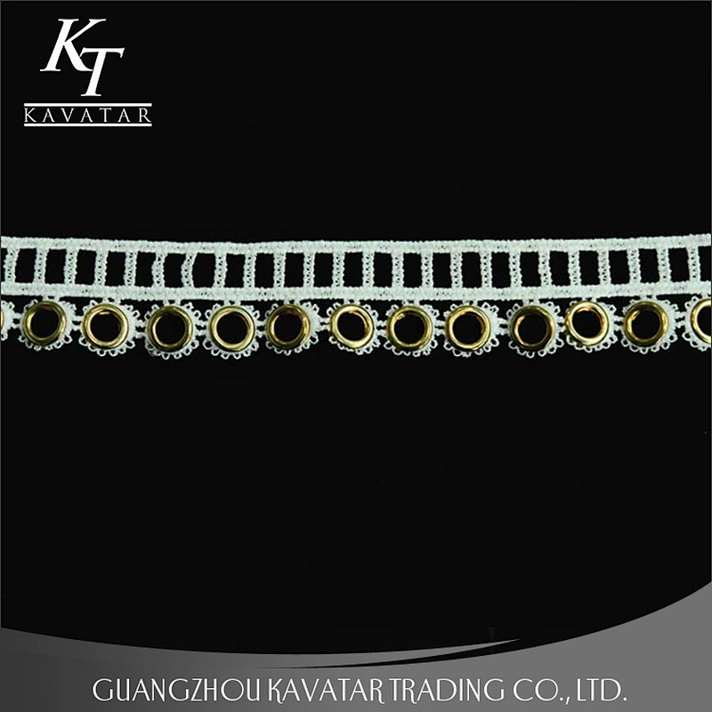 Wholesale Latest Design 2.5cm Eyelet Lace Trimming Eyelet belt