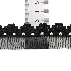 Wholesale 2.8cm Size Studs trim ribbon diy handmade costume dress sewing bead lace trim Design Rivets Trims