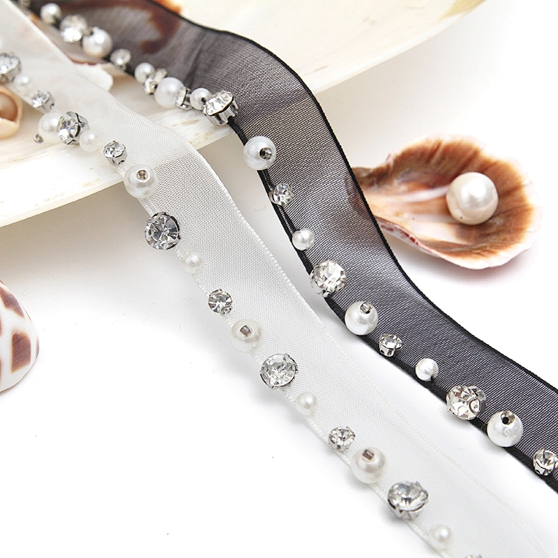kavatar  wholesale new Handmade Bead lace Embroidered Tulle Trim wedding with Accessories Beads Crystals & Rhinestones