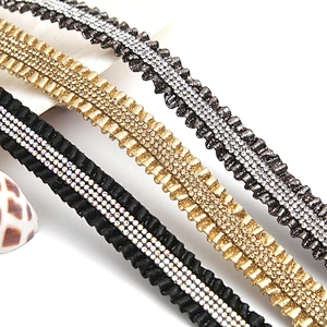 Wholesale Rhinestone by  Shoes Slippers Sandals Accessories upper for sandal women Cotton lace trim