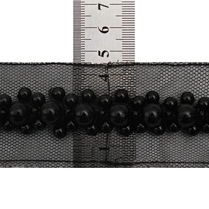 kavatar  wholesale new Handmade Bead lace Embroidered Tulle Trim wedding with Accessories Beads Crystals & Rhinestones