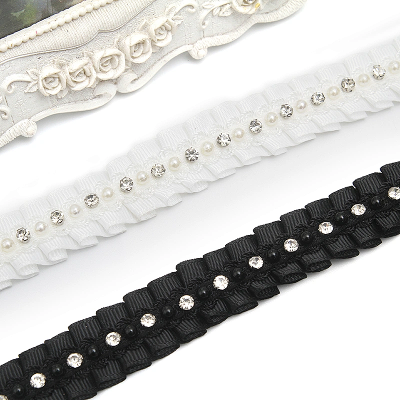 kavatar  wholesale new Handmade Bead lace Embroidered Tulle Trim wedding with Accessories Beads Rhinestones