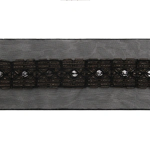 kavatar  wholesale new Handmade Bead lace Embroidered Tulle Trim wedding with Accessories Beads Rhinestones
