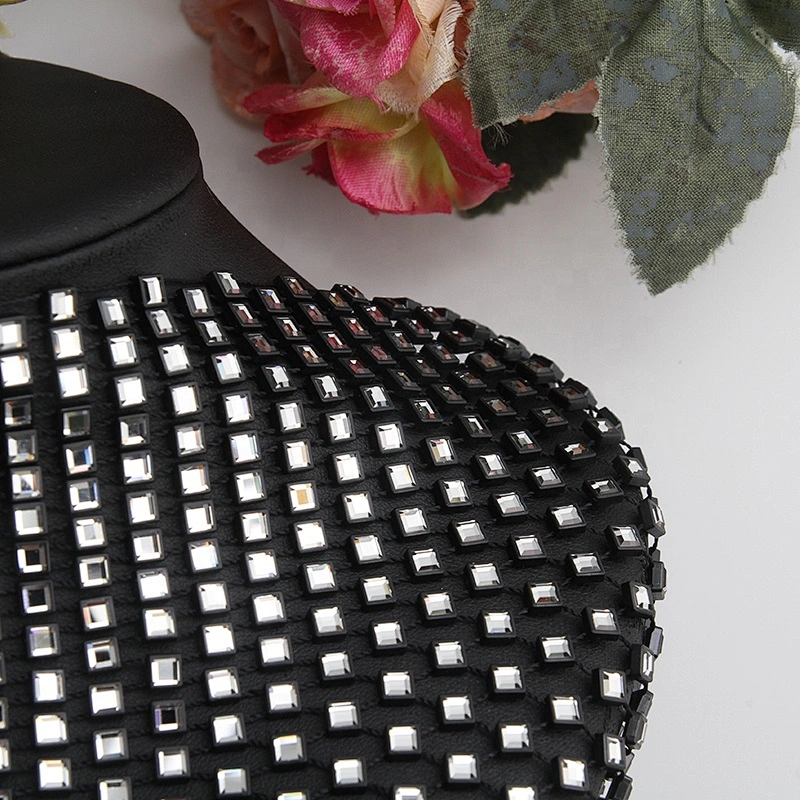 Kavatar mesh for rhinestones point back rhinestone mesh trimming in Rhinestones Fabric fashion Sew-on for  shoes clothing