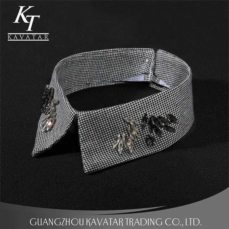 Fashion Grid Style Collar Design With Claw Rhinestone