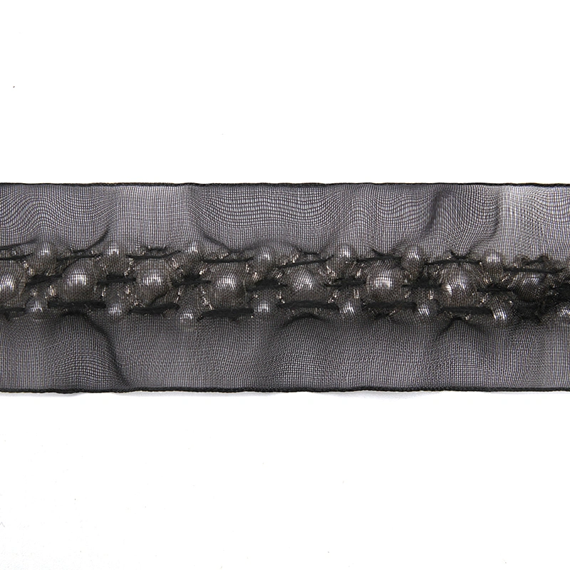 Hand Embroidered kavatar Tulle Trim with Accessories Beads Crystals & Rhinestones
