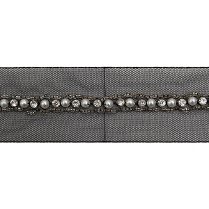 kavatar  wholesale new Handmade Bead lace Embroidered Tulle Trim wedding with Accessories Beads Rhinestones