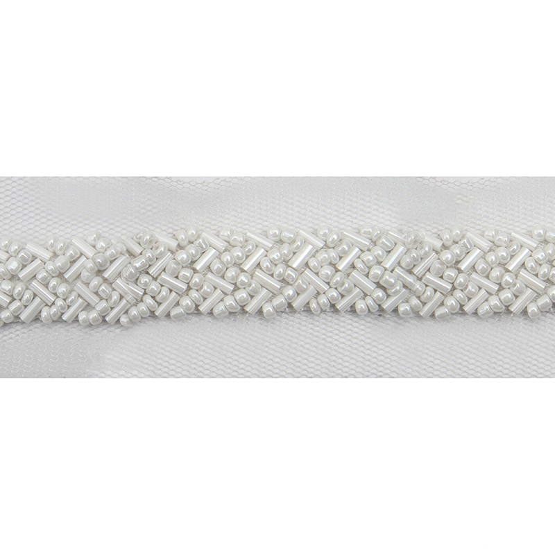 kavatar  wholesale new Handmade Bead lace Embroidered Tulle Trim wedding with Accessories Beads Crystals & Rhinestones