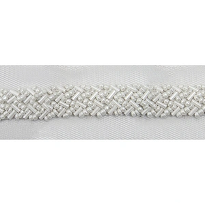 kavatar  wholesale new Handmade Bead lace Embroidered Tulle Trim wedding with Accessories Beads Crystals & Rhinestones