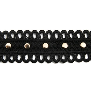 Wholesale 2.7cm Studs trim ribbon diy handmade costume dress sewing bead lace trim Design Rivets Trims