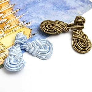 Chinese knot button frog closure clasp High-end belt dress decorative buckle gold  nine hole lute plate buckle Stud Accessories