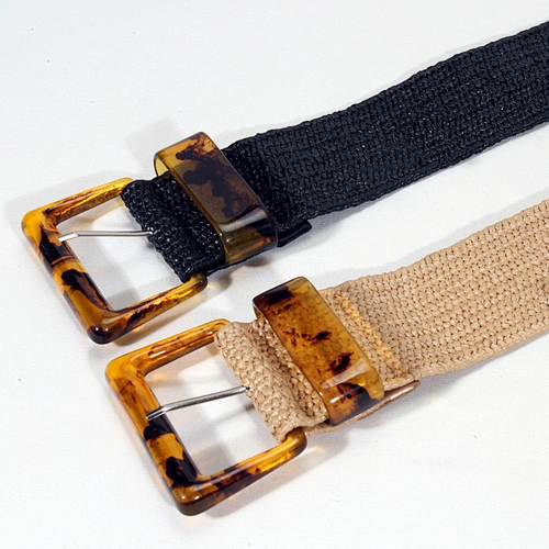 Leisure 97cm Square Buckled Woven Fabric Waist Belt for Women