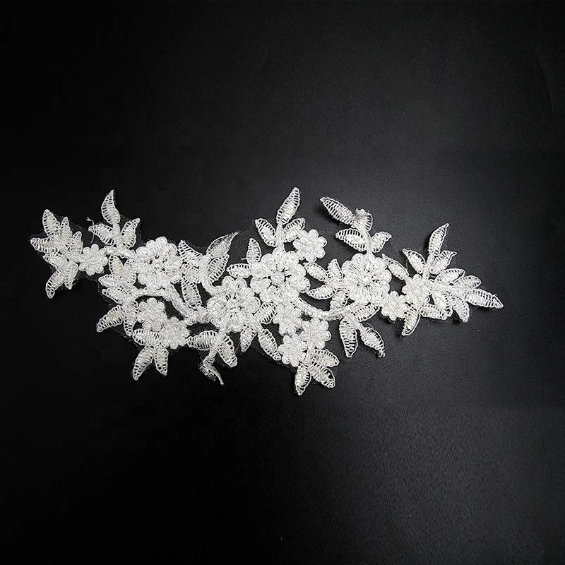 Christmas Cherry Flower Decorative Sew on Rhinestone Beaded Patches Wholesale patches for clothing