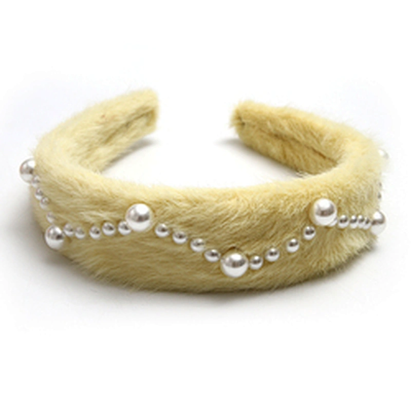 Factory sells colorful hair plush tie elastic creative fluffy fashion hair hoop birthday hairband Cute headband fur headband