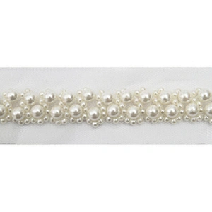 kavatar  wholesale new Handmade Bead lace Embroidered Tulle Trim wedding with Accessories Beads Crystals & Rhinestones