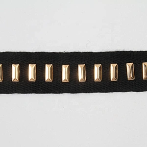 Golden beaded ribbon balck trim lace trim ribbon handmade beads lace sew on Clothes Design Lace Trims