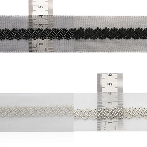 Wholesale Embroidery beaded lace trim 4 cm Mesh fabric lace trims beautiful Accessories for dress 3D wedding Designer