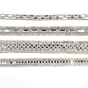 wholesale hot fix tape with rhinestone hot fix trimming chain glitter trim for DIY garment dresses Accessories