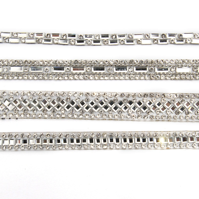 wholesale hot fix tape with rhinestone hot fix trimming chain glitter trim for DIY garment dresses Accessories