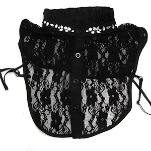 Autumn winter shirt collar versatile Korean water soluble shirt court  studded diamond base lace collar fake