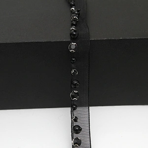 kavatar  wholesale new Handmade Bead lace Embroidered Tulle Trim wedding with Accessories Beads Crystals & Rhinestones