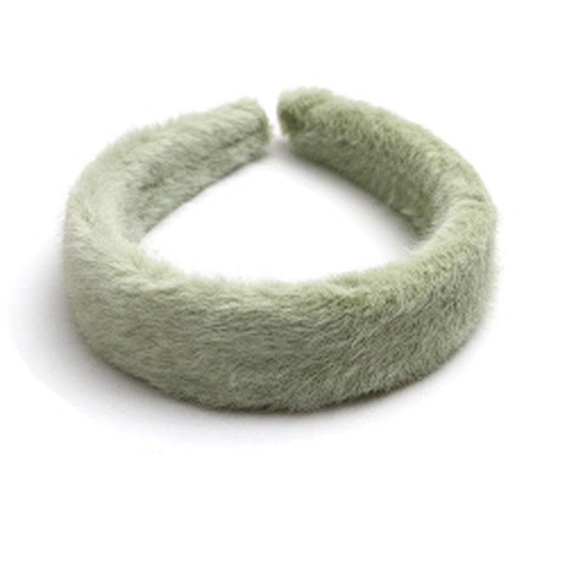 Factory sells colorful hair plush tie elastic creative fluffy fashion hair hoop woman hairband girls headbands fur headband