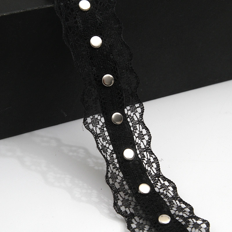 Wholesale 2.8cm Size Studs trim ribbon diy handmade costume dress sewing bead lace trim Design Rivets Trims
