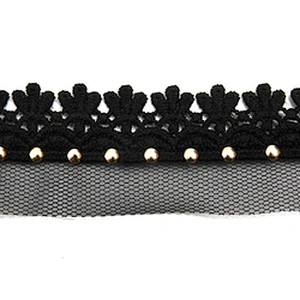 Wholesale 3.4cm Size Studs trim ribbon diy handmade costume dress sewing bead lace trim Design Rivets Trims