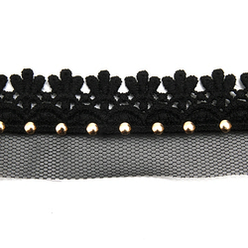 Wholesale 3.4cm Size Studs trim ribbon diy handmade costume dress sewing bead lace trim Design Rivets Trims