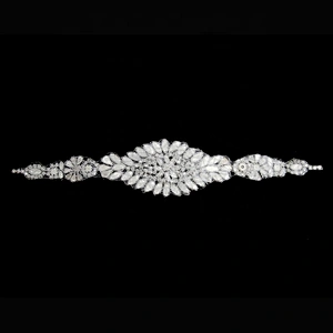 Wedding dress rhinestone patch applique Decorative Sew on Rhinestone Beaded Patches Wholesale patches for clothing