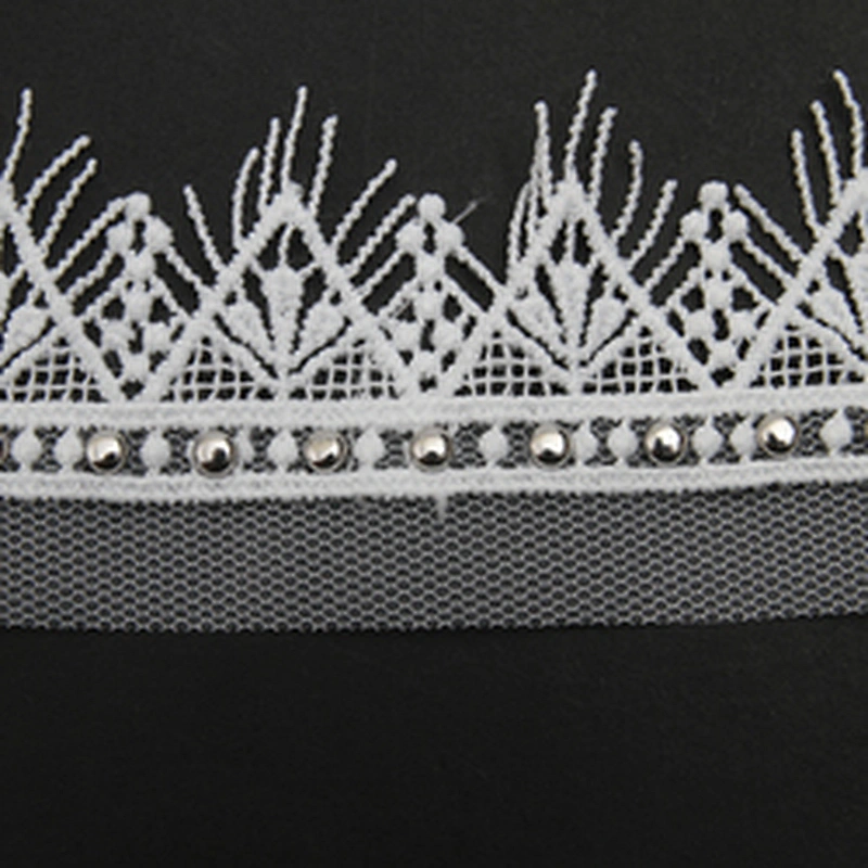 Wholesale 4.5cm Size Studs trim ribbon diy handmade costume dress sewing bead lace trim Design Rivets Trims
