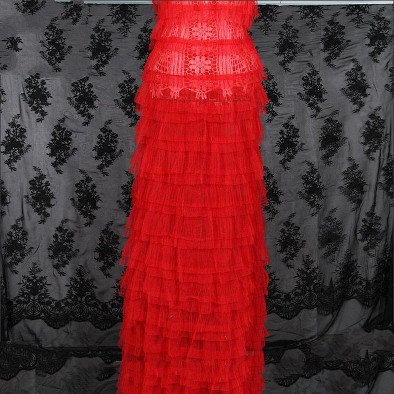New Arrival Red Layered Ruffled Lace Trimming