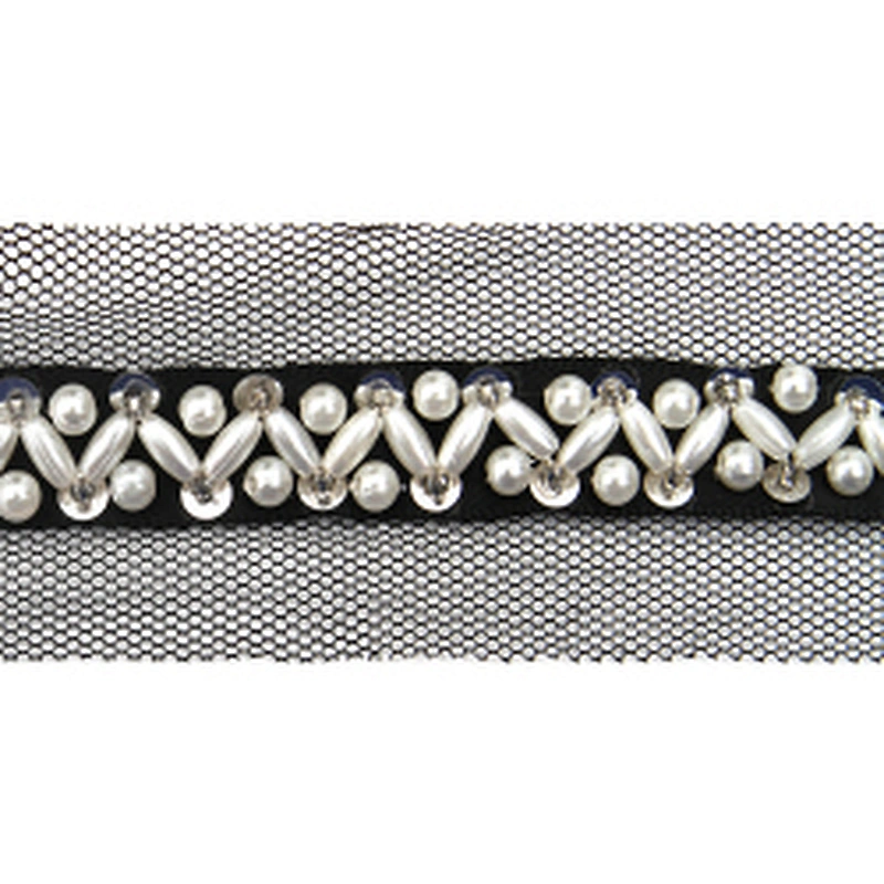 kavatar  wholesale new Handmade Bead lace Embroidered Tulle Trim wedding with Accessories Beads Crystals & Rhinestones
