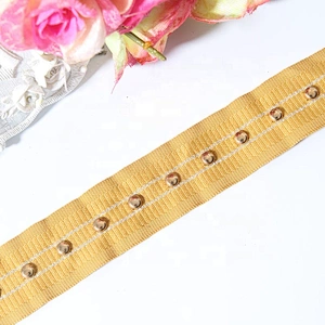 Rivet Mesh Trim Copper Beads Ribbon Tape Fabric Diy Jeans Belt Collar Decoration Shoelace Net Cord Sewing Garment Accessories