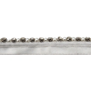 kavatar  wholesale new Handmade Bead lace Embroidered Tulle Trim wedding with Accessories Beads Crystals & Rhinestones