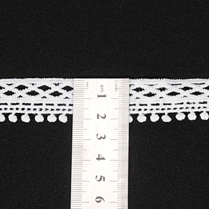 Designs Embroidered Water Soluble Pompom Lace Trim for Garments