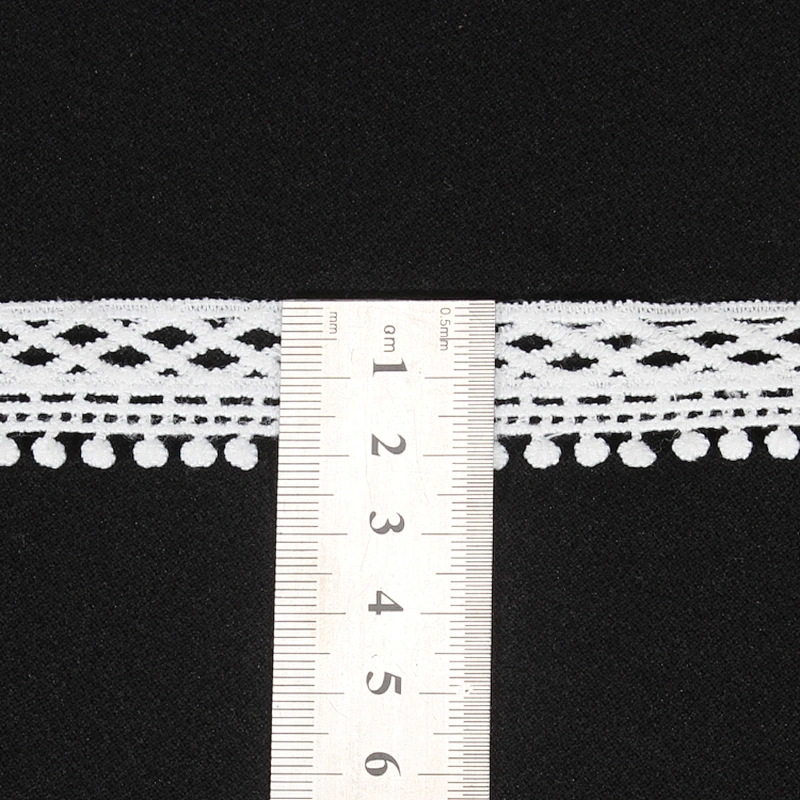 Designs Embroidered Water Soluble Pompom Lace Trim for Garments