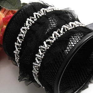 Kavatar beaded trim for wedding dress Wholesale Handmade Lace Trim