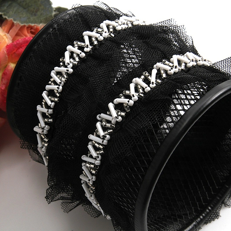 Kavatar beaded trim for wedding dress Wholesale Handmade Lace Trim