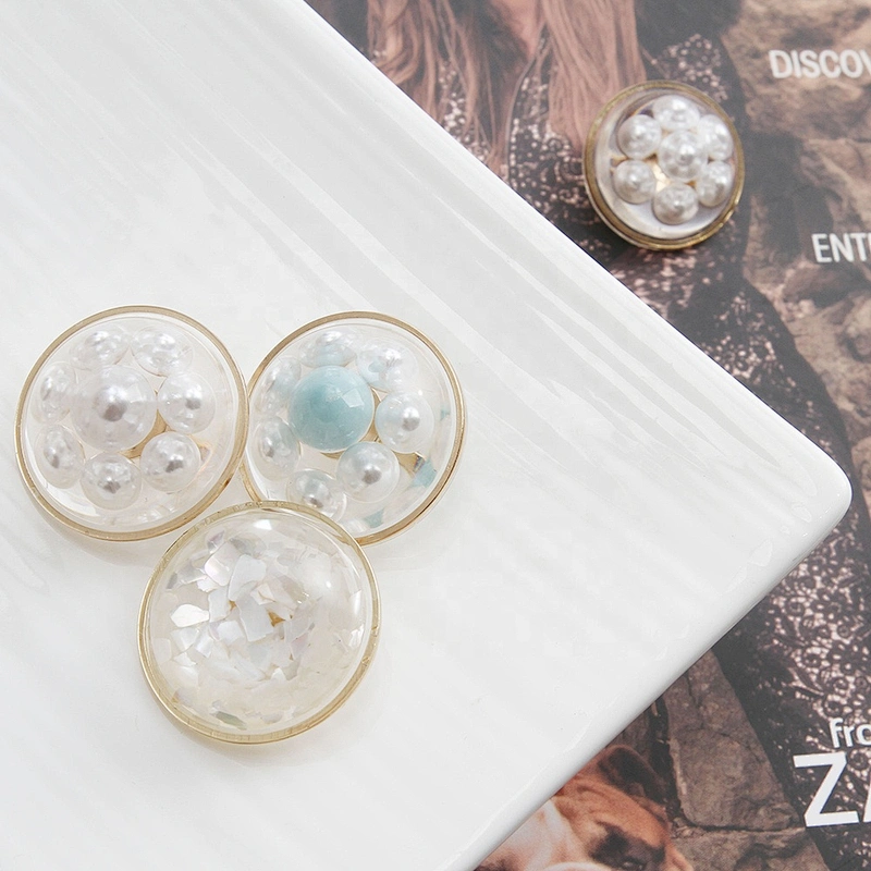 European and American style clothing rhinestone buttons crystal pearl clothing accessories wholesale butt,crystal button