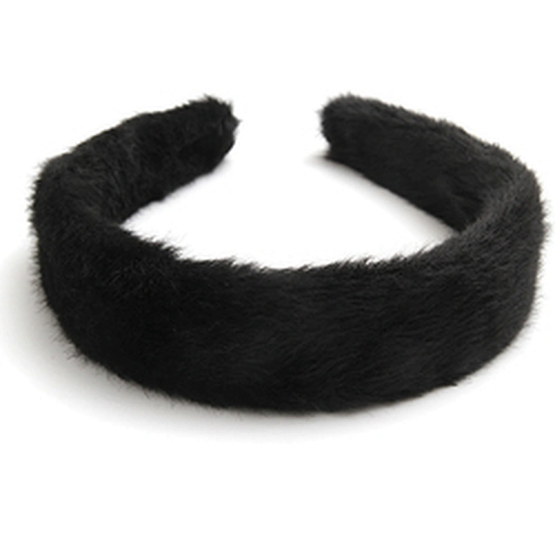 Factory sells colorful hair plush tie elastic creative fluffy fashion hair hoop woman hairband girls headbands fur headband