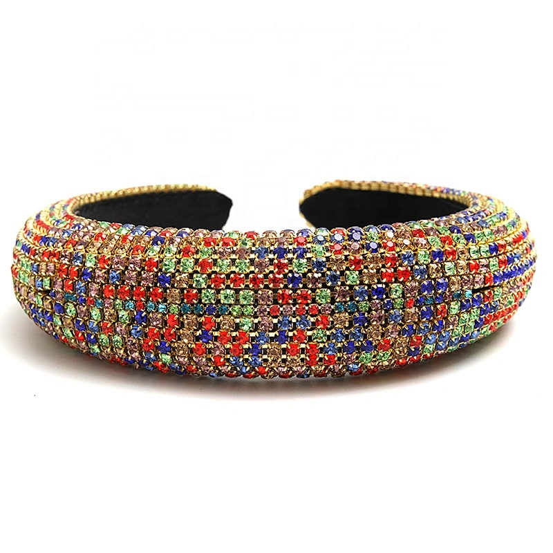 Spot supply rhinestone hair band elastic creative fluffy fashion girls  hair band ladies hair band baroque