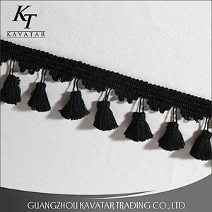 Hot sale fashionable garment long tassel pom pom trim