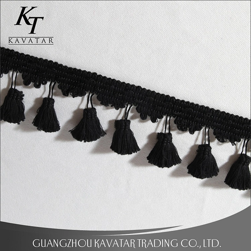 Hot sale fashionable garment long tassel pom pom trim