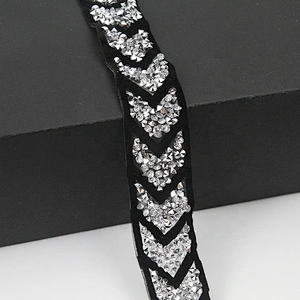 High quality decorate Hotfix crystal rhinestone trims
