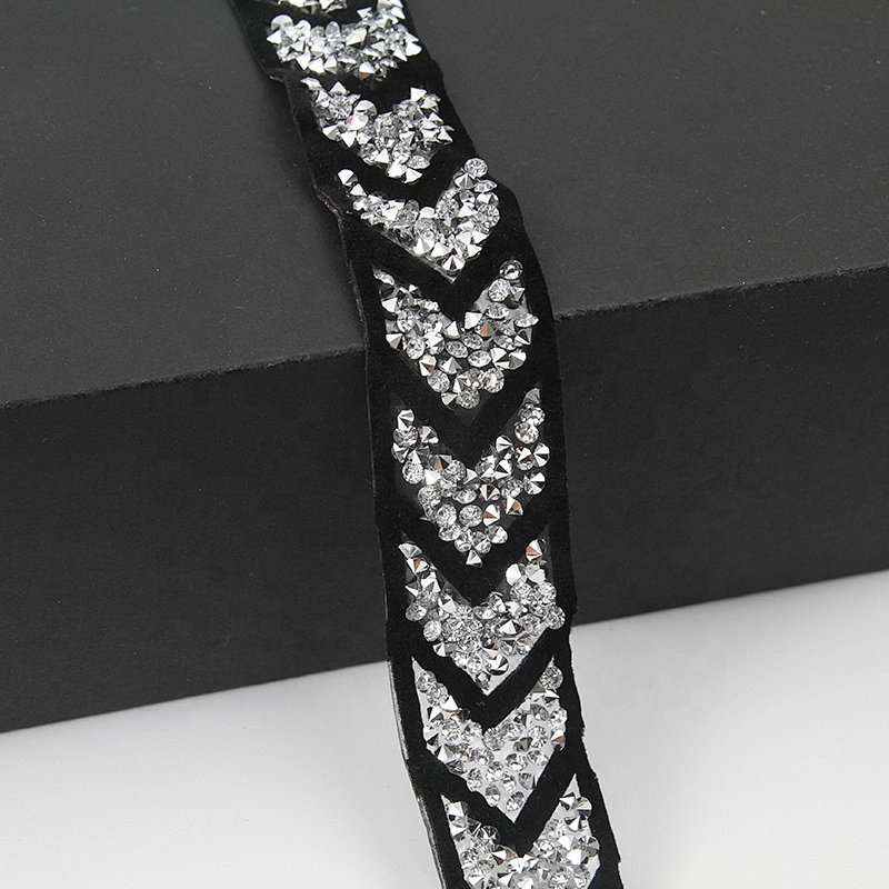 High quality decorate Hotfix crystal rhinestone trims